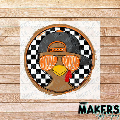 Gobble Gobble Boy Thanksgiving DTF Transfer - or- Hat Patch, Acrylic, Magnet, or Keychain
