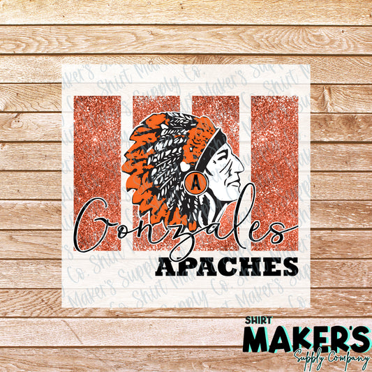 Gonzales Apache Glitter Panel DTF or Sublimation Transfer