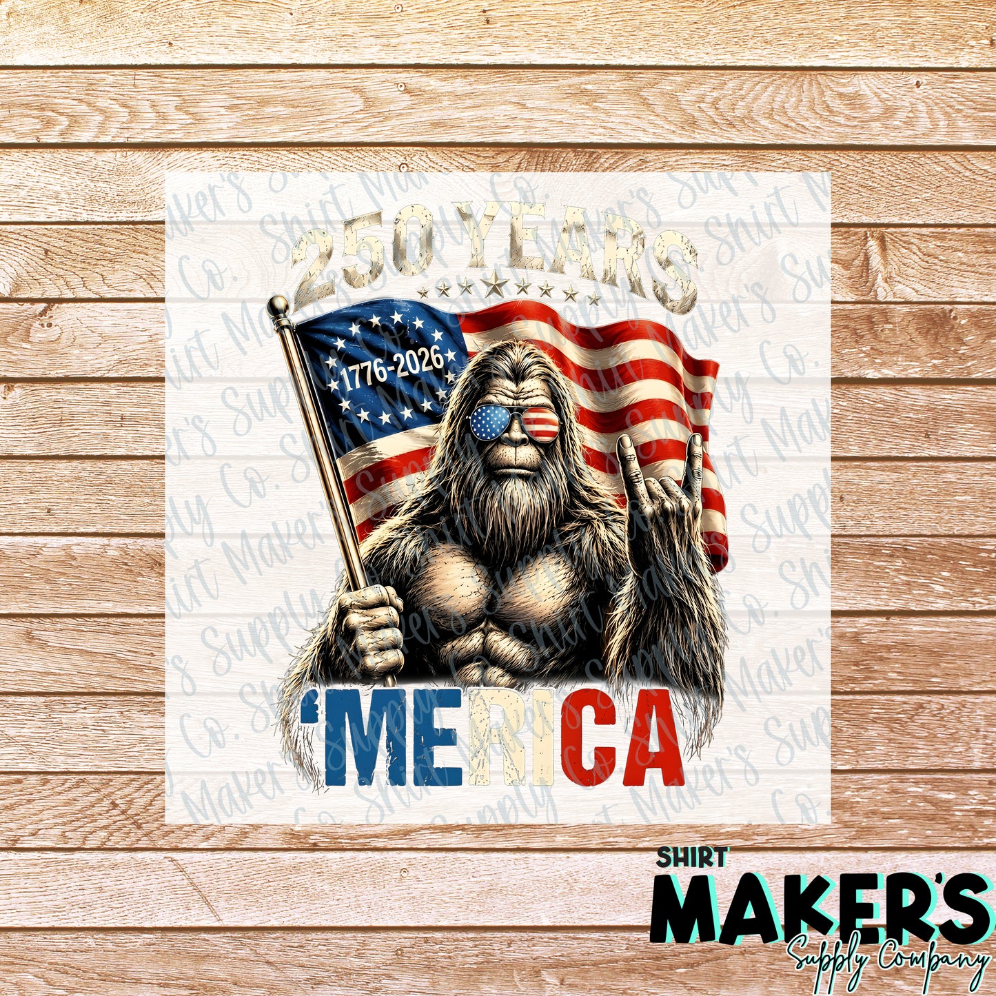 Gorilla 'Merica 250 Years USA DTF or UV-DTF Transfer - or- Hat Patch, Acrylic, Magnet, or Keychain