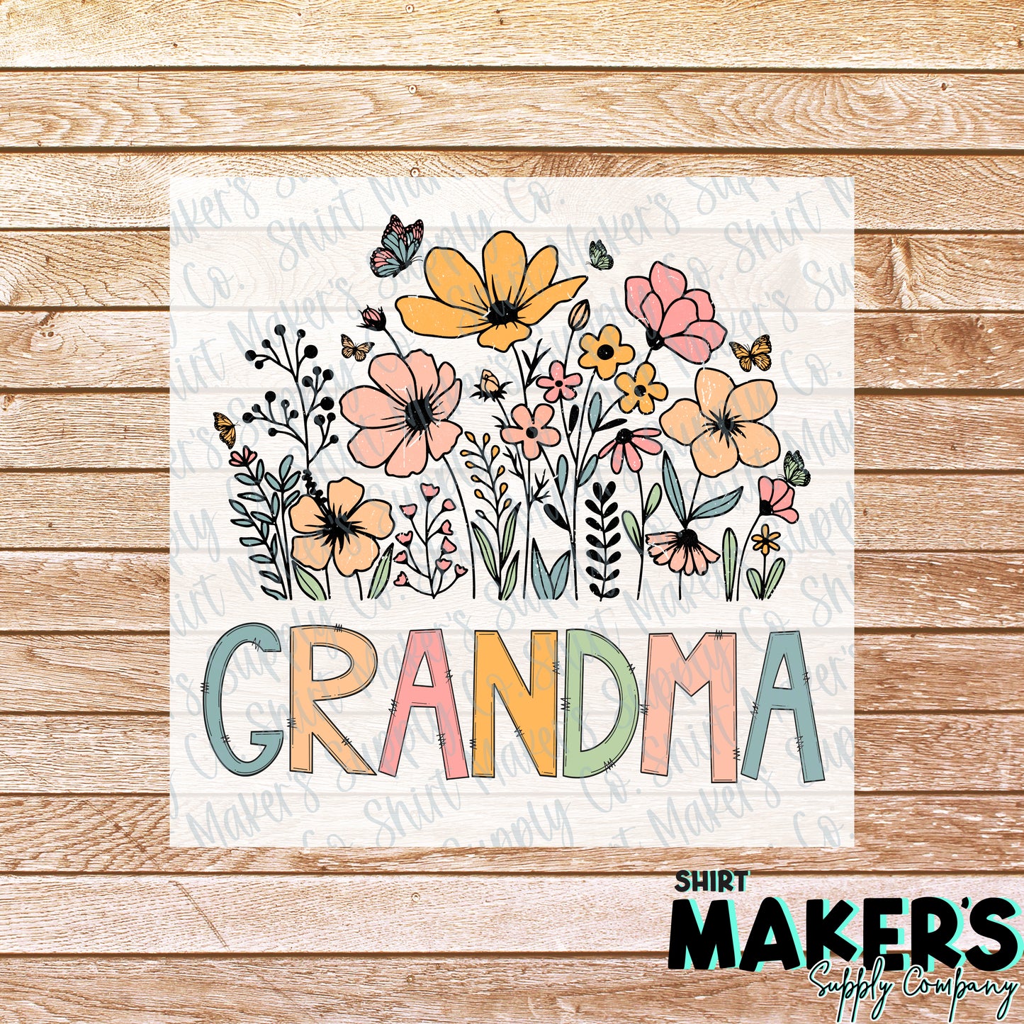 Grandma Flowers Mother's Day DTF or Sublimation Transfer