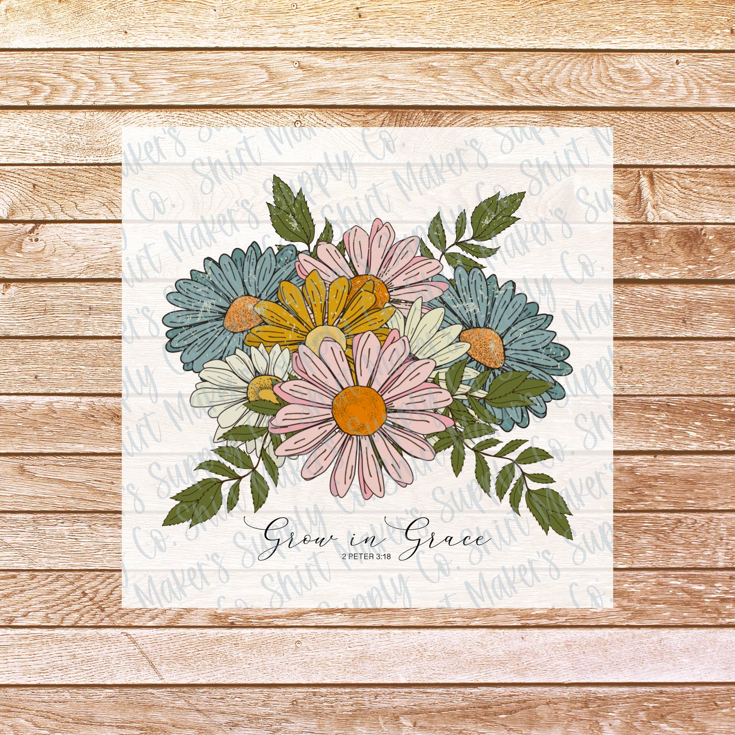 Grow in Grace Christian DTF or Sublimation Transfer