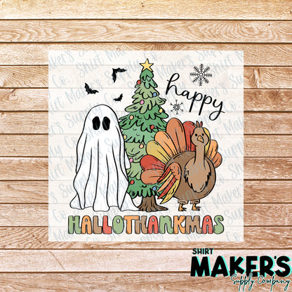 Hallothanksmas DTF Transfer - or- Hat Patch, Acrylic, Magnet, or Keychain