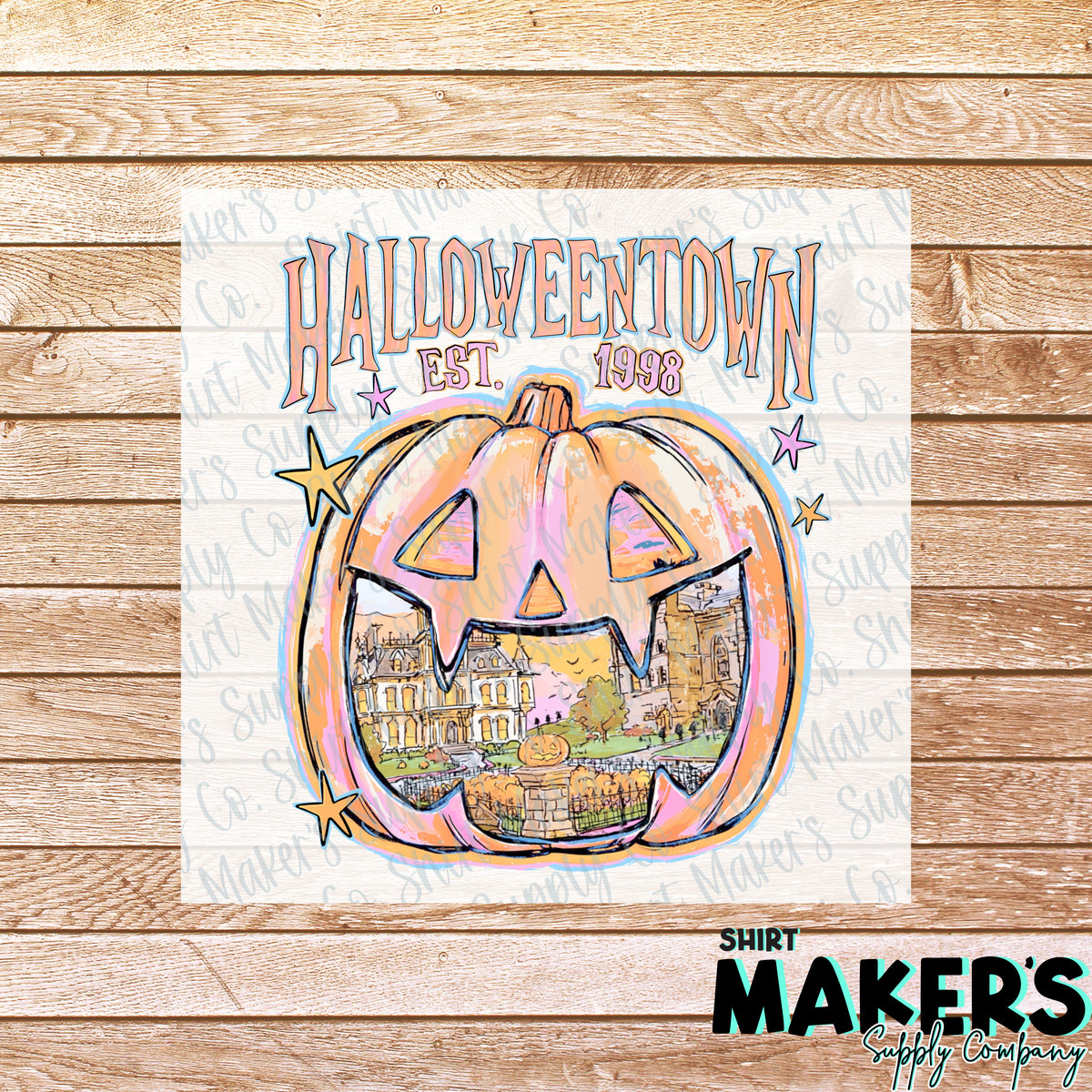 Halloween Town DTF Transfer - or- Hat Patch, Acrylic, Magnet, or Keychain