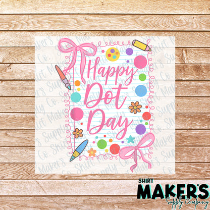 Dot Day Bow DTF Transfer - or- Hat Patch, Acrylic, Magnet, or Keychain