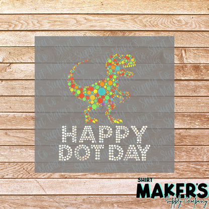 Dot Day T-Rex DTF Transfer - or- Hat Patch, Acrylic, Magnet, or Keychain