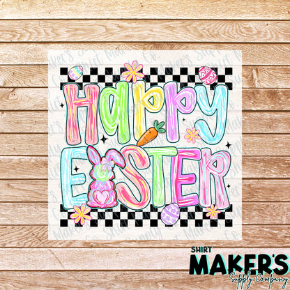 Happy Easter Checker DTF, UV-DTF, or Sublimation Transfer