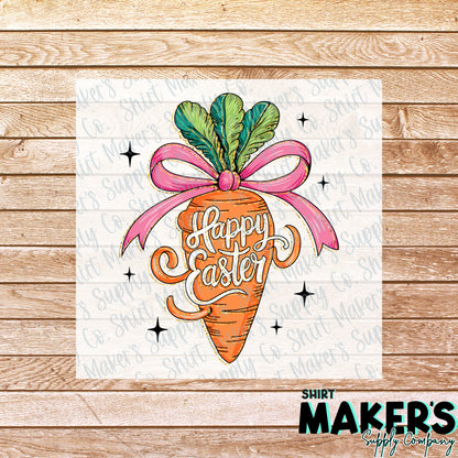 Happy Easter Carrot DTF Transfer - or- Hat Patch, Acrylic, Magnet, or Keychain