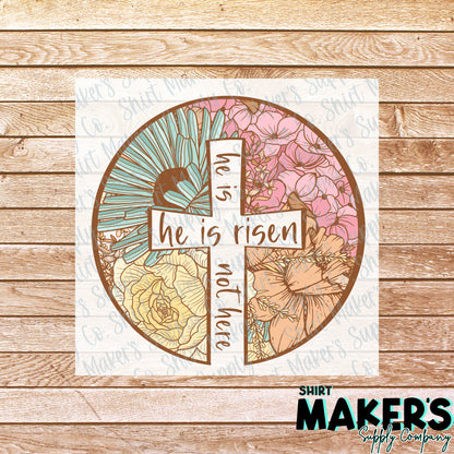 He is Risen Floral DTF Transfer - or- Hat Patch, Acrylic, Magnet, or Keychain