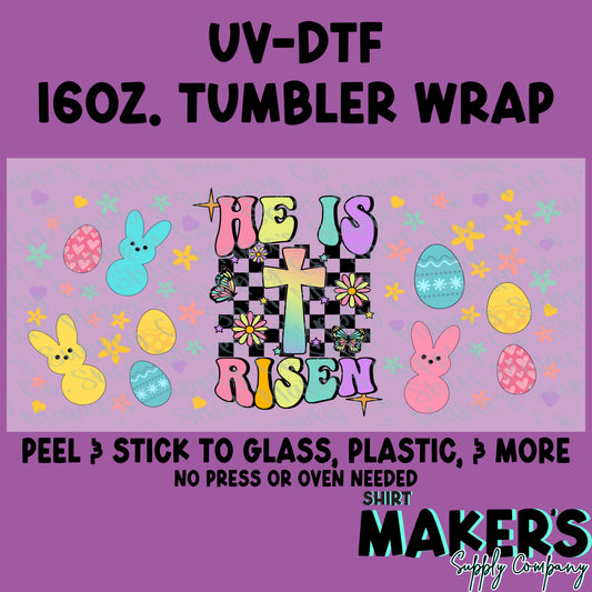 16oz. UV-DTF Easter He is Risen