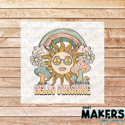 Hello Sunshine DTF Transfer - or- Hat Patch, Acrylic, Magnet, or Keychain
