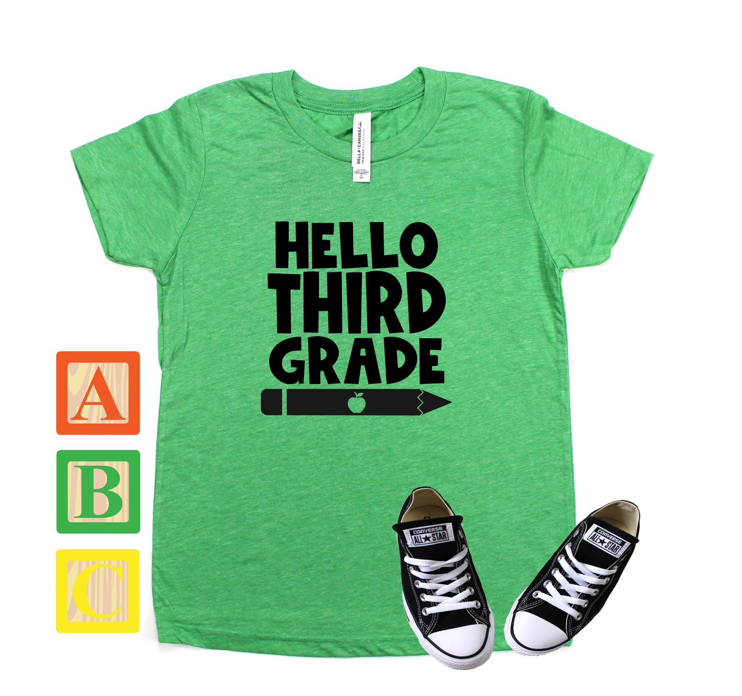 Hello Third Grade Kids Screen Print Transfer