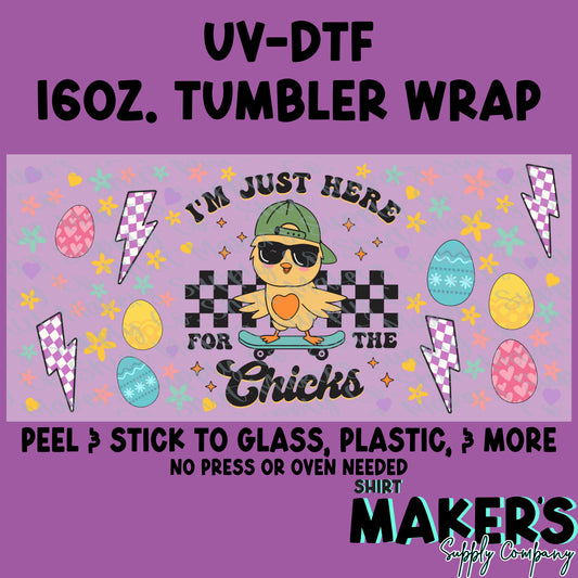 16oz. UV-DTF Easter Here for the Chicks