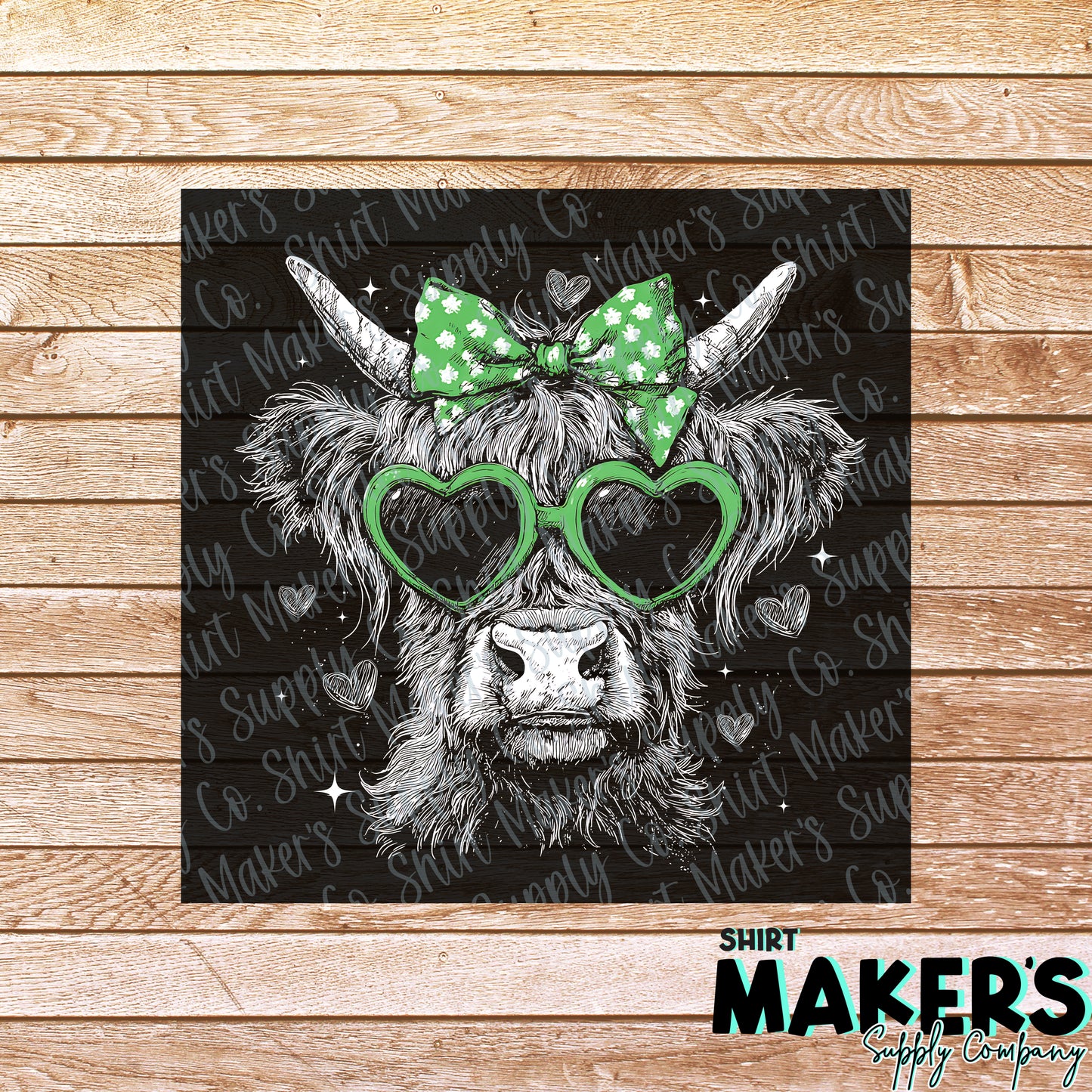Highland Cow St. Patrick's Day DTF or Sublimation Transfer