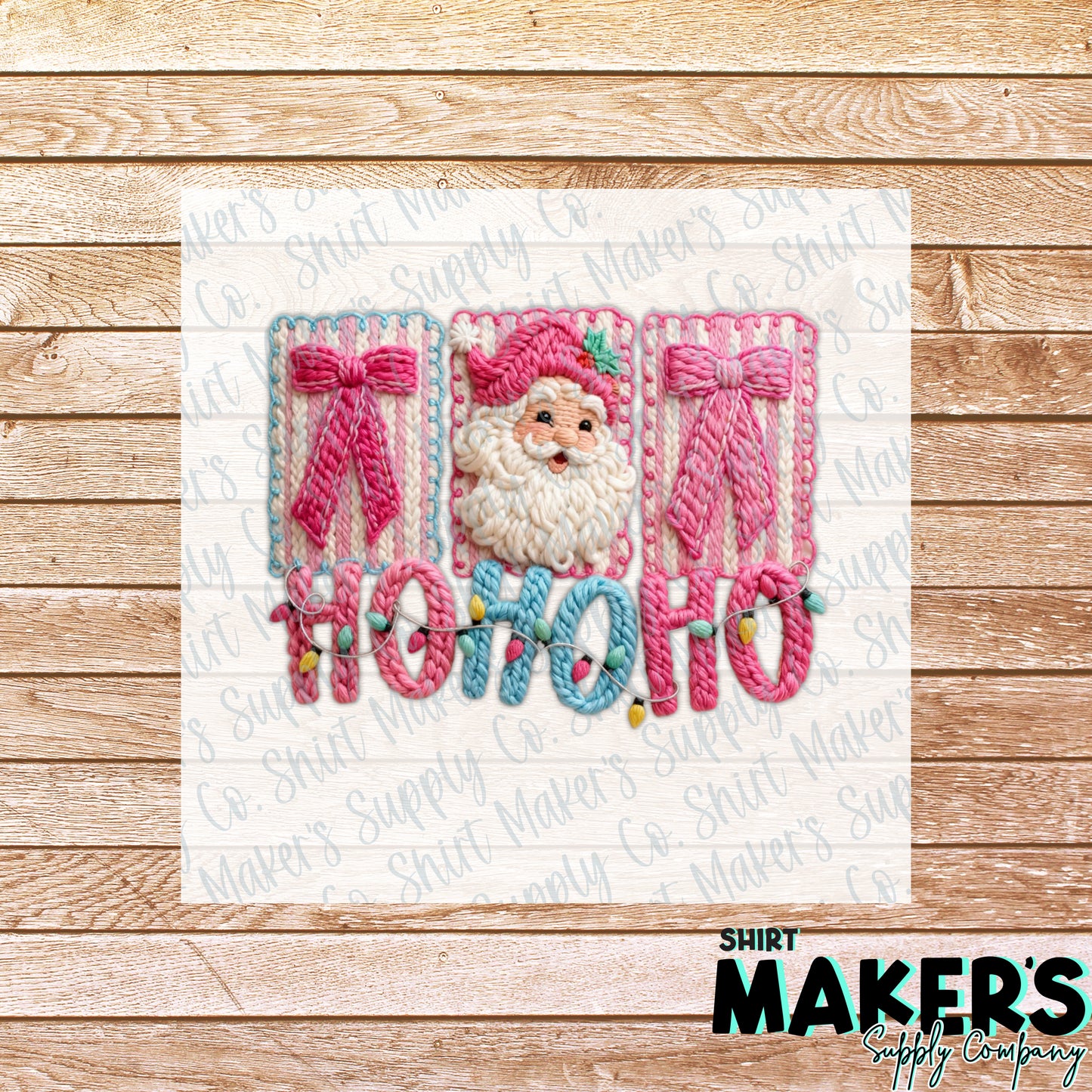 Ho Ho Ho Coquette Yarn Christmas DTF or Sublimation Transfer