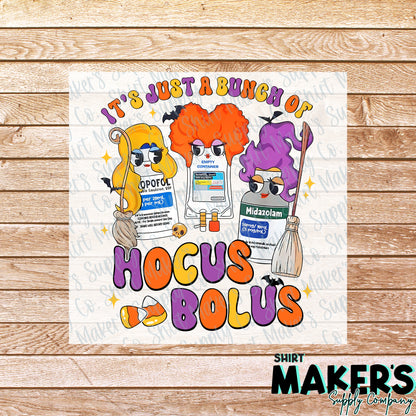 Hocus Bolus DTF or UV-DTF Transfer - or- Hat Patch, Acrylic, Magnet, or Keychain
