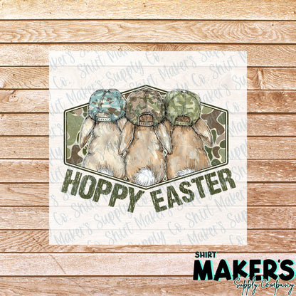 Hoppy Easter DTF or UV-DTF Transfer - or- Hat Patch, Acrylic, Magnet, or Keychain