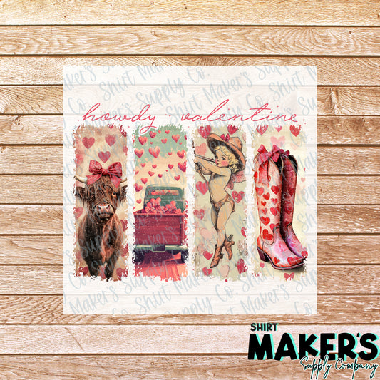 Howdy Valentine Western Valentine's Day DTF or Sublimation Transfer