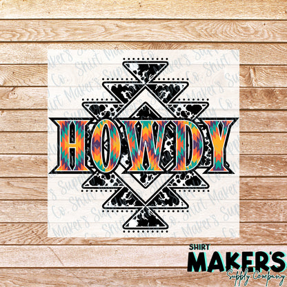 Howdy DTF Transfer - or- Hat Patch, Acrylic, Magnet, or Keychain