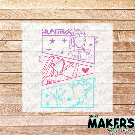 Huntrix K-Pop Demon Hunters DTF or Sublimation Transfer
