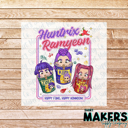 Huntrix K-Pop Demon Hunters DTF or UV-DTF Transfer - or- Hat Patch, Acrylic, Magnet, or Keychain