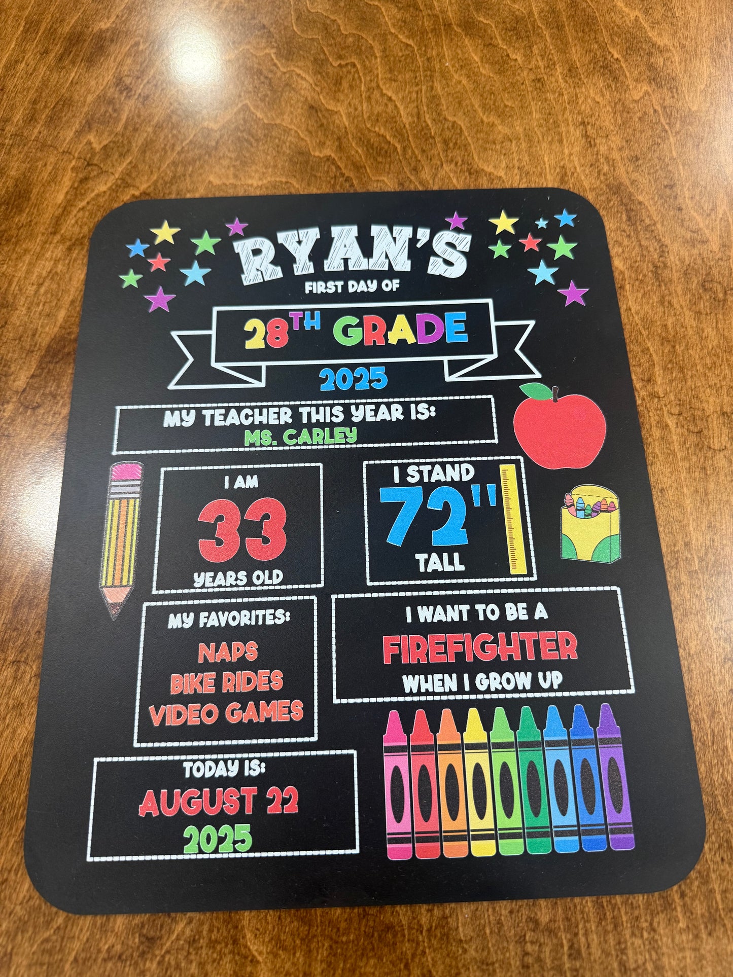 Back to School Chalk Board Sign