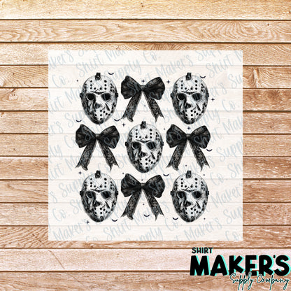 Horror Bows Jason DTF Transfer - or- Hat Patch, Acrylic, Magnet, or Keychain