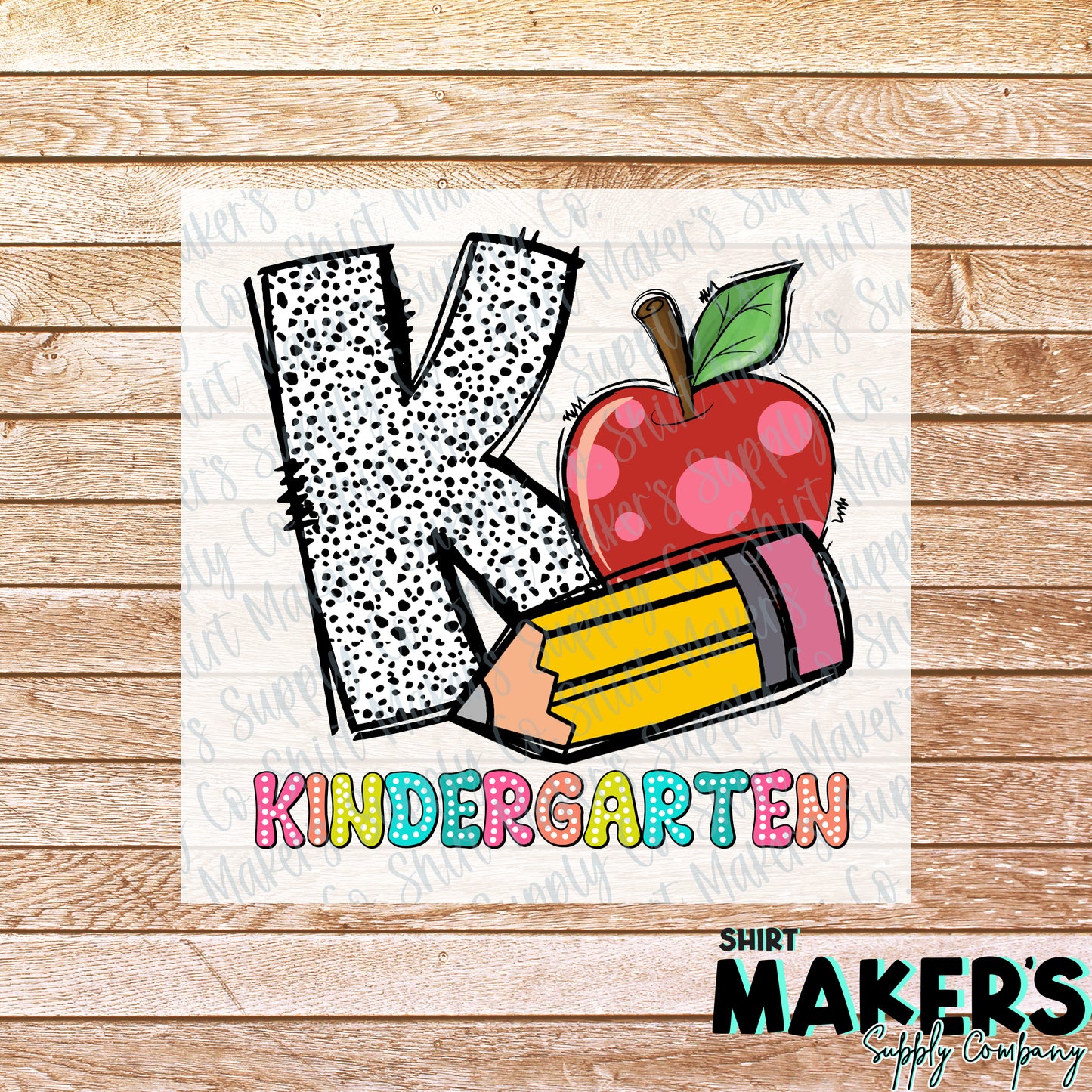 Kindergarten Pencil & Apple DTF or Sublimation Transfer