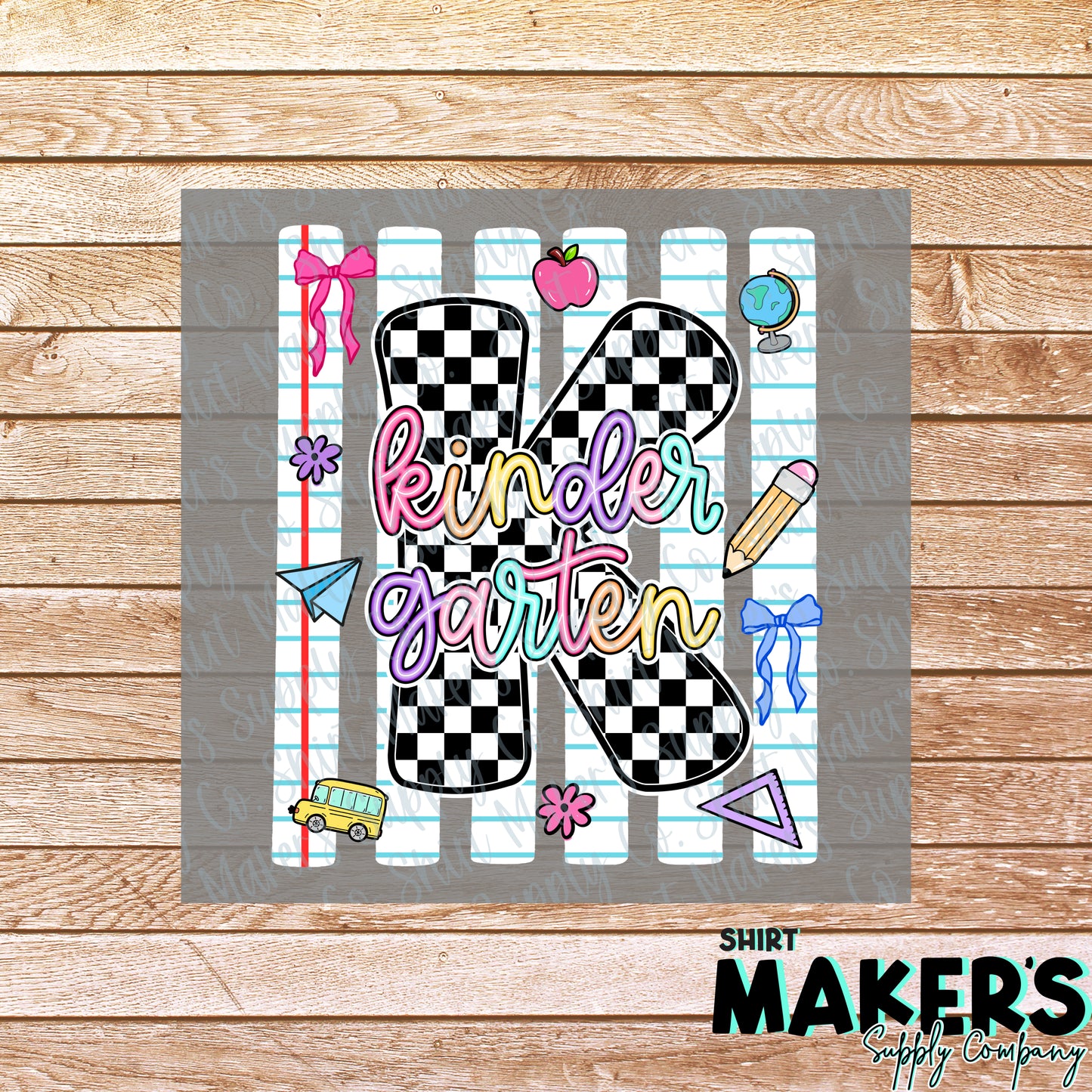 Kindergarten Notebook  DTF Transfer - or- Hat Patch, Acrylic, Magnet, or Keychain