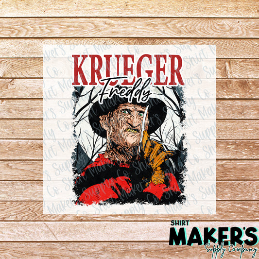 Krueger Halloween Horror DTF or Sublimation Transfer