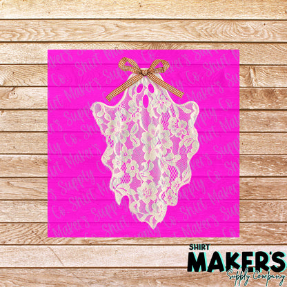 Lace Ghost DTF Transfer - or- Hat Patch, Acrylic, Magnet, or Keychain