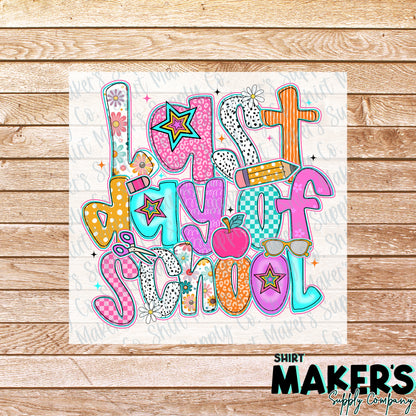 Last Day of School Retro DTF Transfer - or- Hat Patch, Acrylic, Magnet, or Keychain
