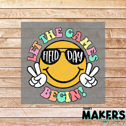 Let the Games Begin Field Day DTF Transfer - or- Hat Patch, Acrylic, Magnet, or Keychain
