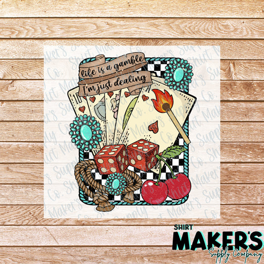 Life is a Gamble DTF Transfer - or- Hat Patch, Acrylic, Magnet, or Keychain