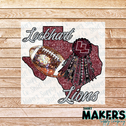 Lockhart Lions #1  Homecoming DTF Transfer - or- Hat Patch, Acrylic, Magnet, or Keychain
