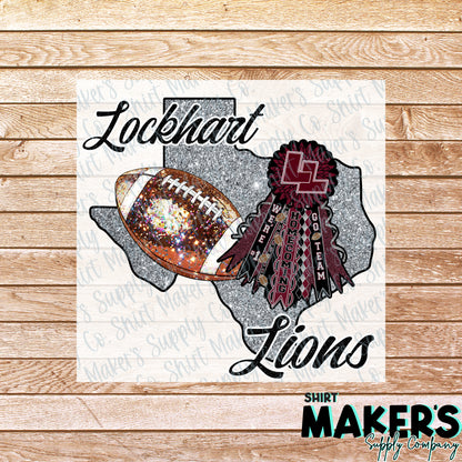 Lockhart Lions #2  Homecoming DTF Transfer - or- Hat Patch, Acrylic, Magnet, or Keychain