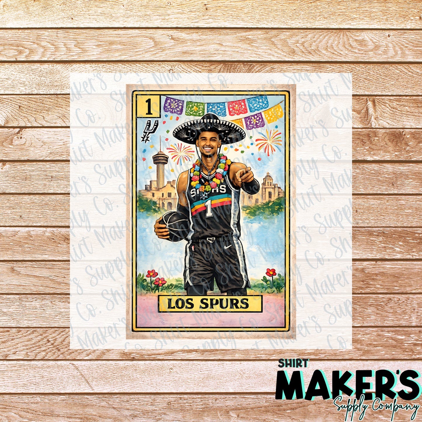 Loteria Card Wemby - San Antonio Spurs DTF or UV-DTF Transfer - or- Hat Patch, Acrylic, Magnet, or Keychain