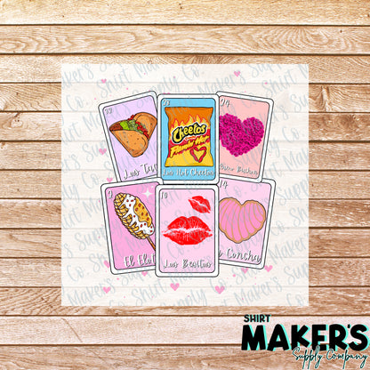 Loteria Valentine's Day DTF Transfer - or- Hat Patch, Acrylic, Magnet, or Keychain