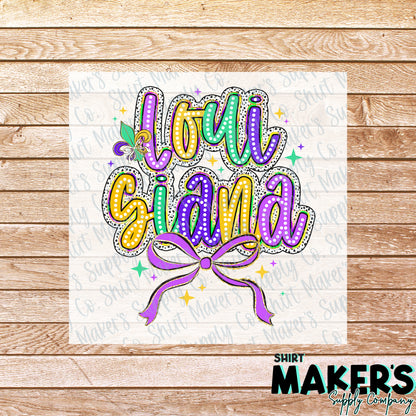 Louisiana Mardi Gras DTF Transfer - or- Hat Patch, Acrylic, Magnet, or Keychain
