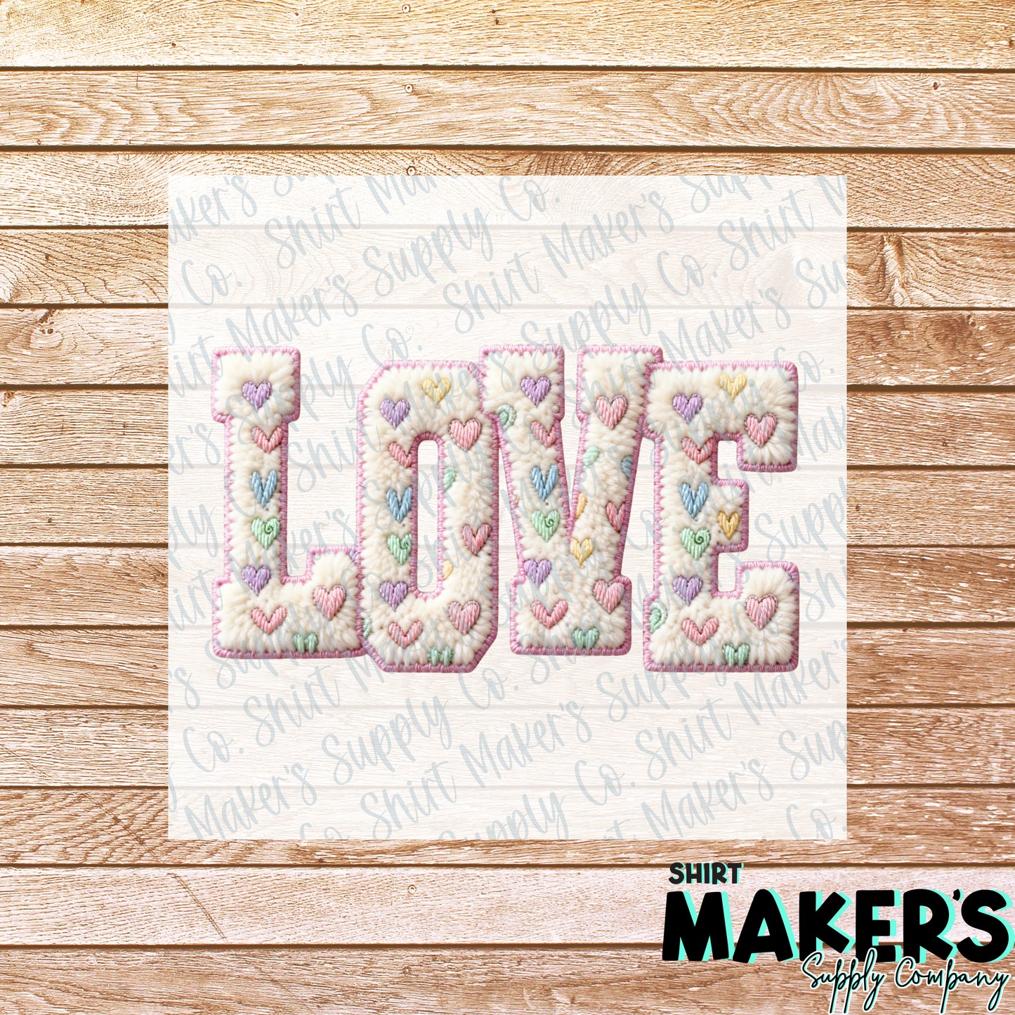 Love Faux Embroidery Valentine's Day DTF Transfer - or- Hat Patch, Acrylic, Magnet, or Keychain