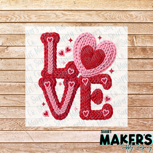 Love Crochet Valentine's Day DTF or Sublimation Transfer