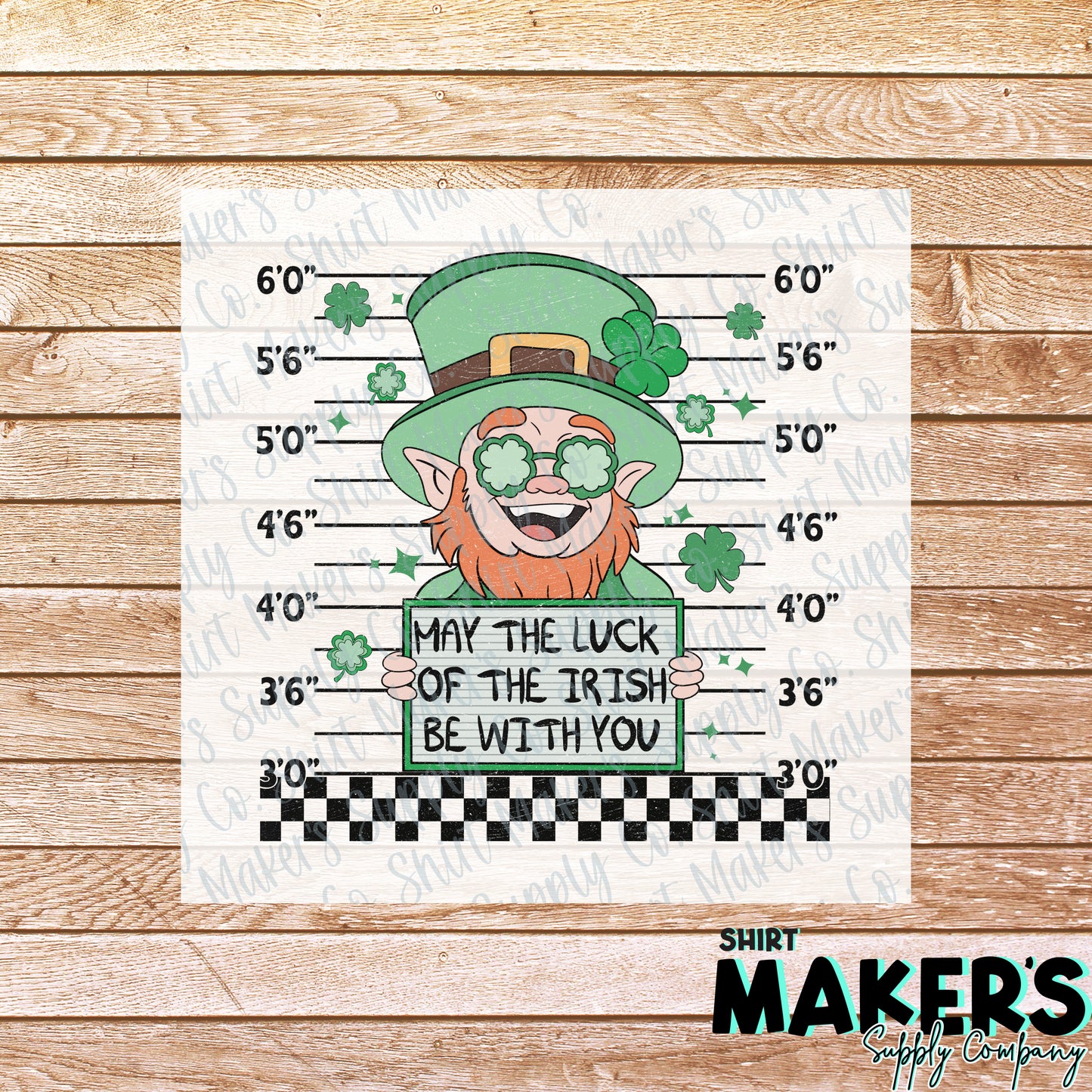 Leprechaun Mugshot Luck of the Irish St. Patrick's Day DTF or Sublimation Transfer