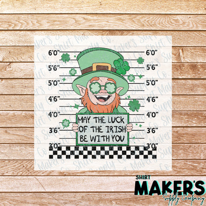 Leprechaun Mugshot Luck of the Irish St. Patrick's Day DTF Transfer - or- Hat Patch, Acrylic, Magnet, or Keychain