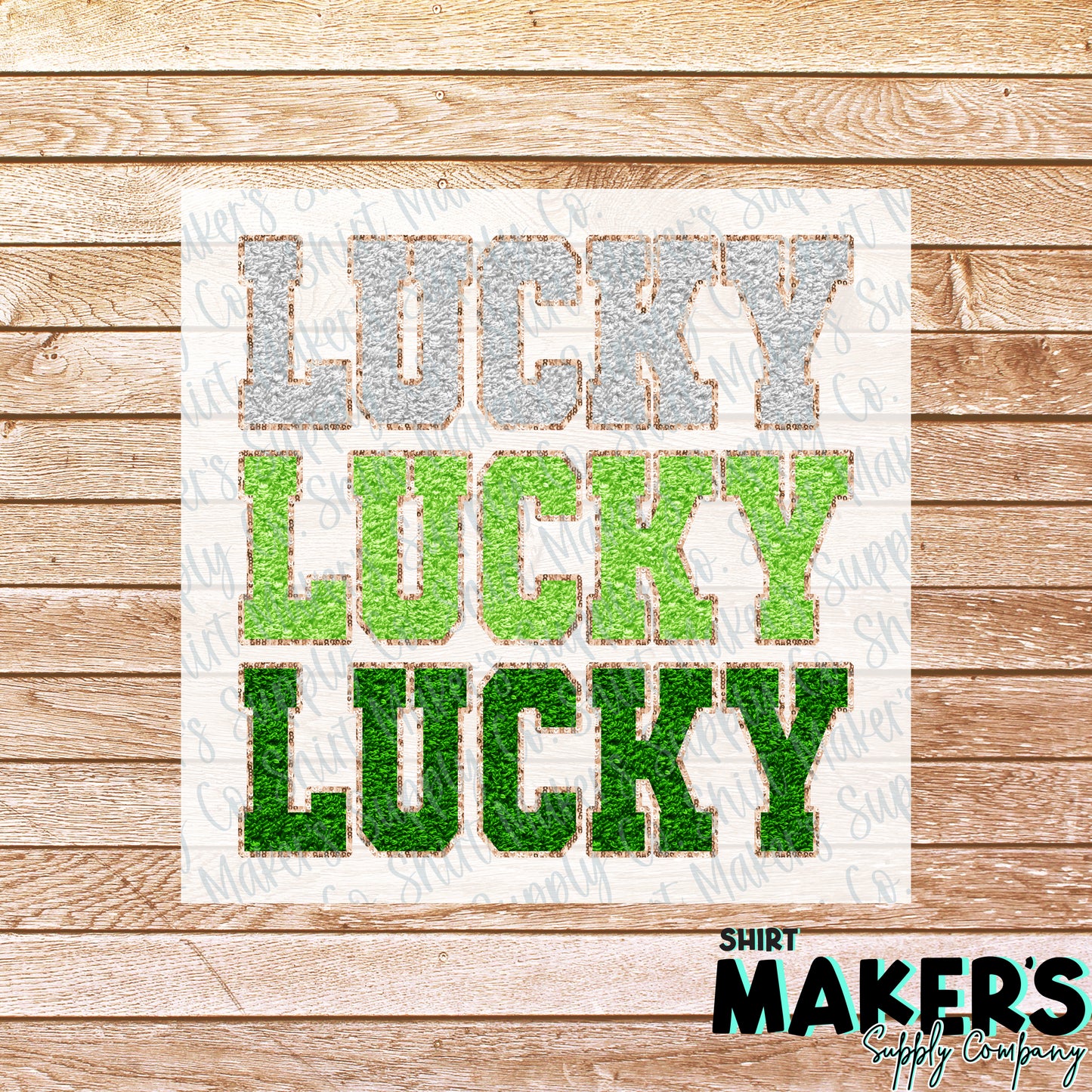Lucky Faux Chenille Patch St. Patrick's Day DTF or Sublimation Transfer