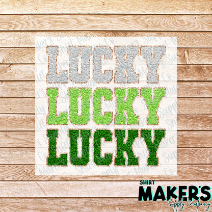 Lucky Faux Chenille Patch St. Patrick's Day DTF Transfer - or- Hat Patch, Acrylic, Magnet, or Keychain