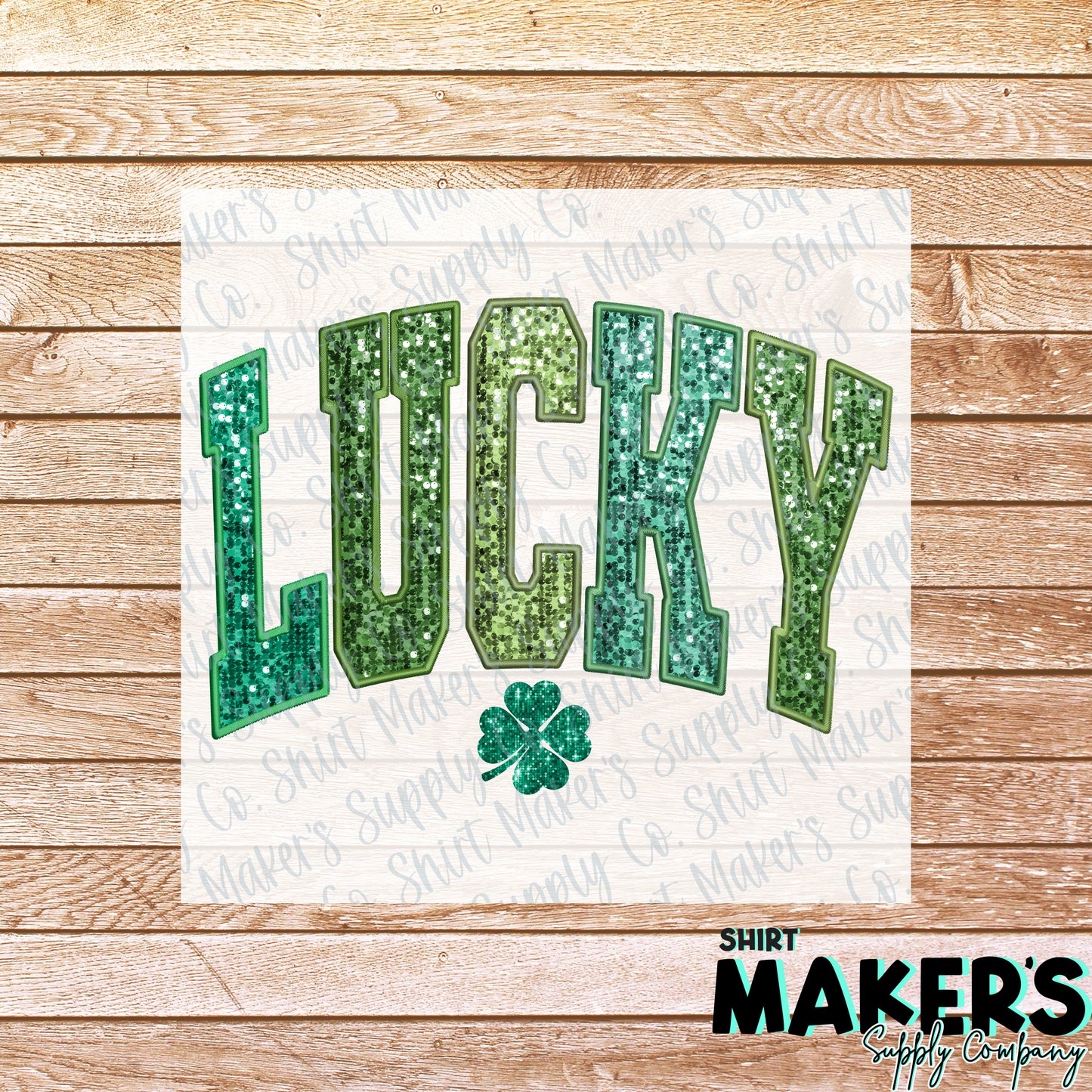 Lucky Sequin Applique St. Patrick's Day DTF or Sublimation Transfer