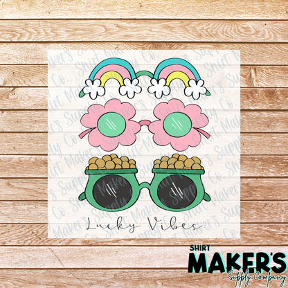 Lucky Vibes St. Patrick's Day DTF Transfer - or- Hat Patch, Acrylic, Magnet, or Keychain