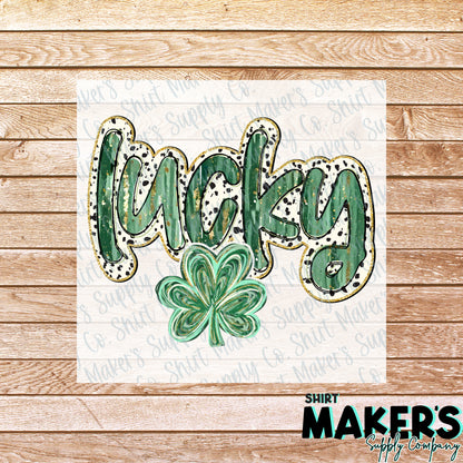 St. Patrick's Day Lucky Clover DTF Transfer - or- Hat Patch, Acrylic, Magnet, or Keychain