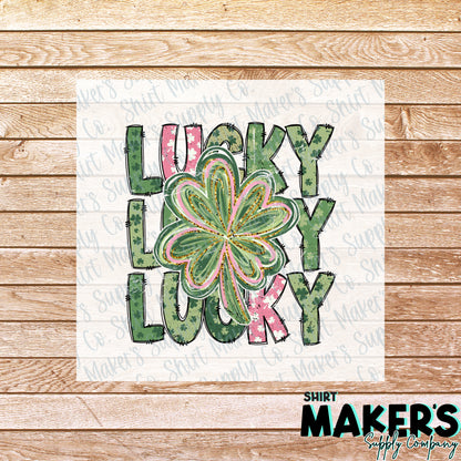 Lucky Shamrock St. Patrick's Day DTF Transfer - or- Hat Patch, Acrylic, Magnet, or Keychain