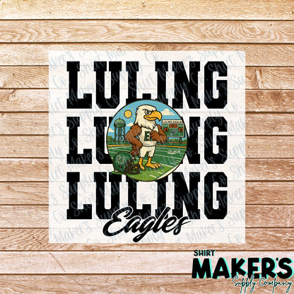 Luling Eagles Stacked DTF or UV-DTF Transfer - or- Hat Patch, Acrylic, Magnet, or Keychain