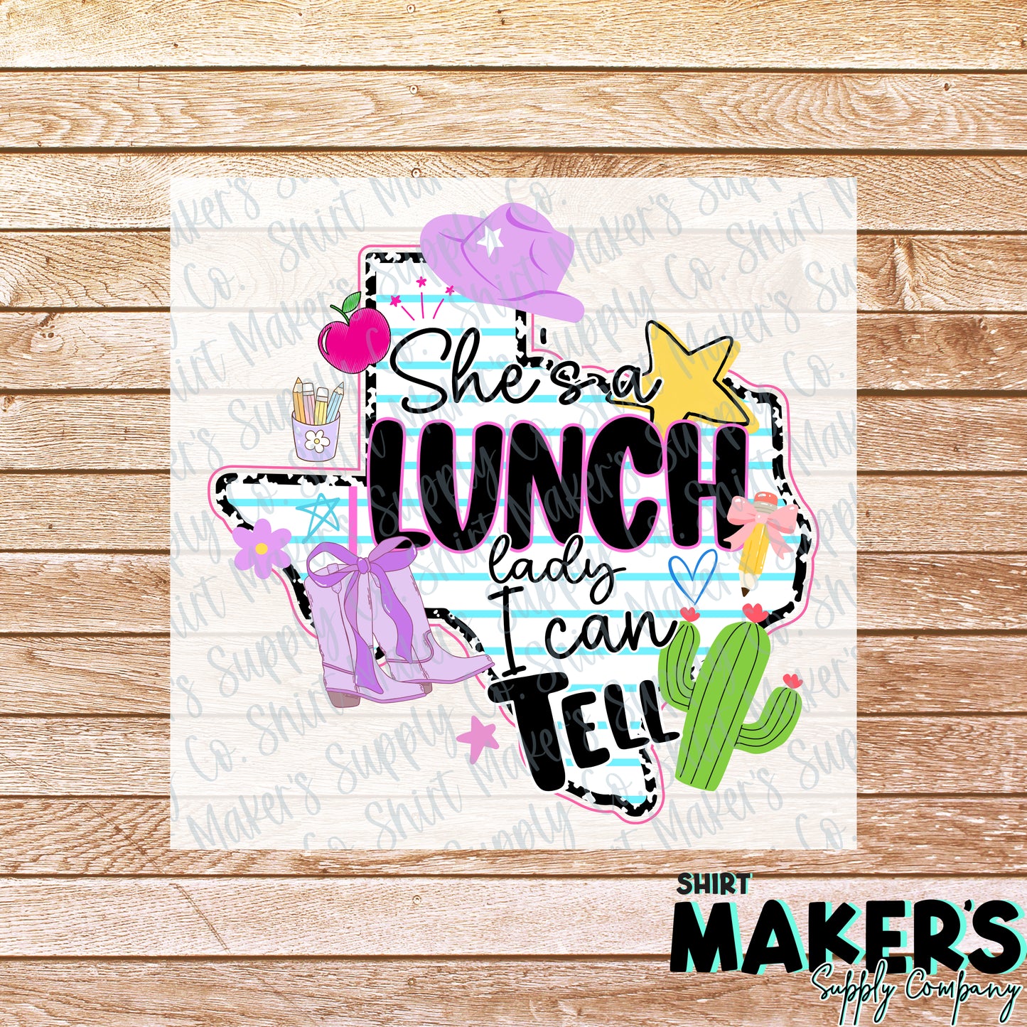 She's Lunch Lady DTF Transfer - or- Hat Patch, Acrylic, Magnet, or Keychain